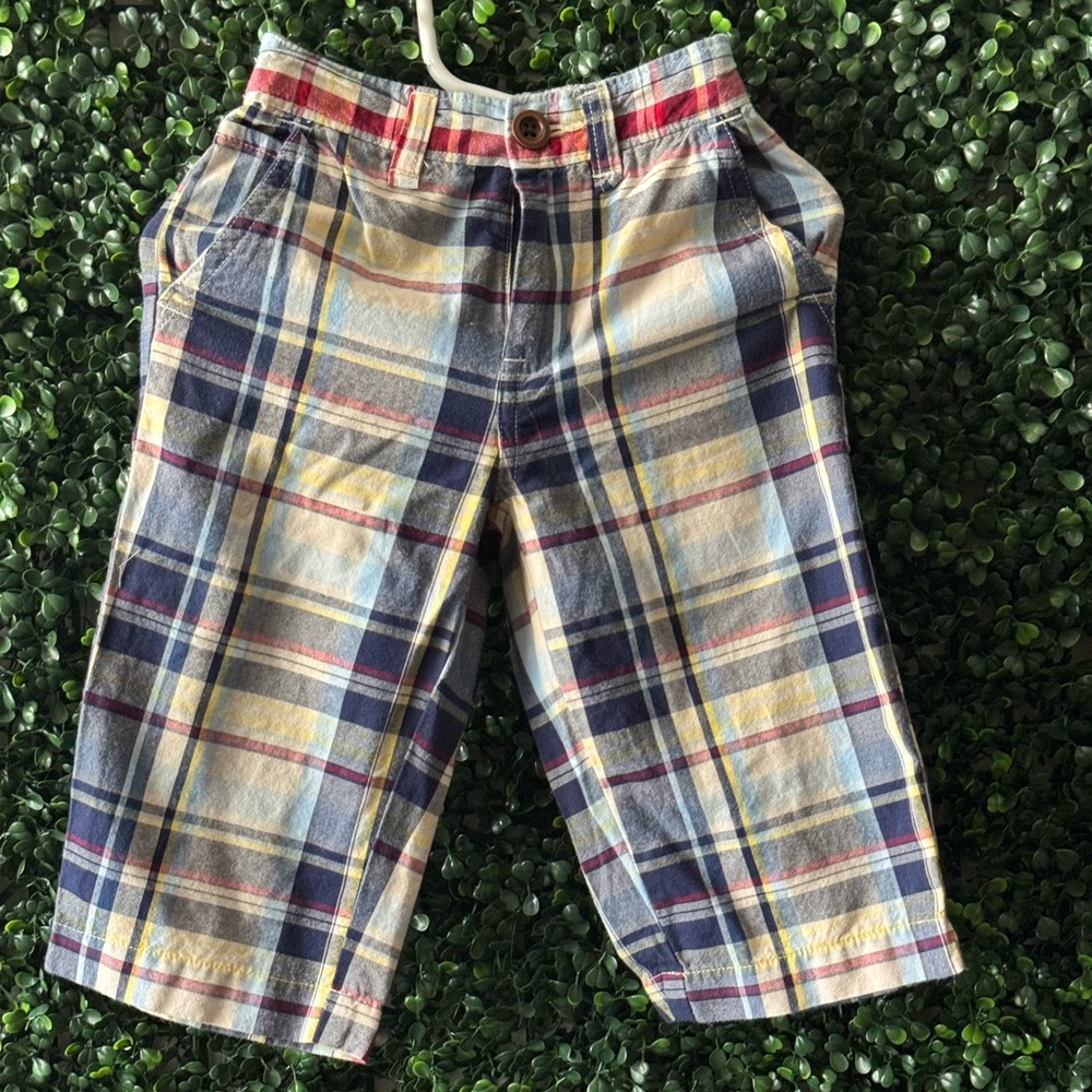 🔥5/$25🔥GAP 12-18MOS BOY BABY/TODDLER LARGE PLAID PREPPY PANTS